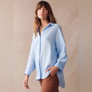LITTLE LIES Linen Boyfriend Shirt size L